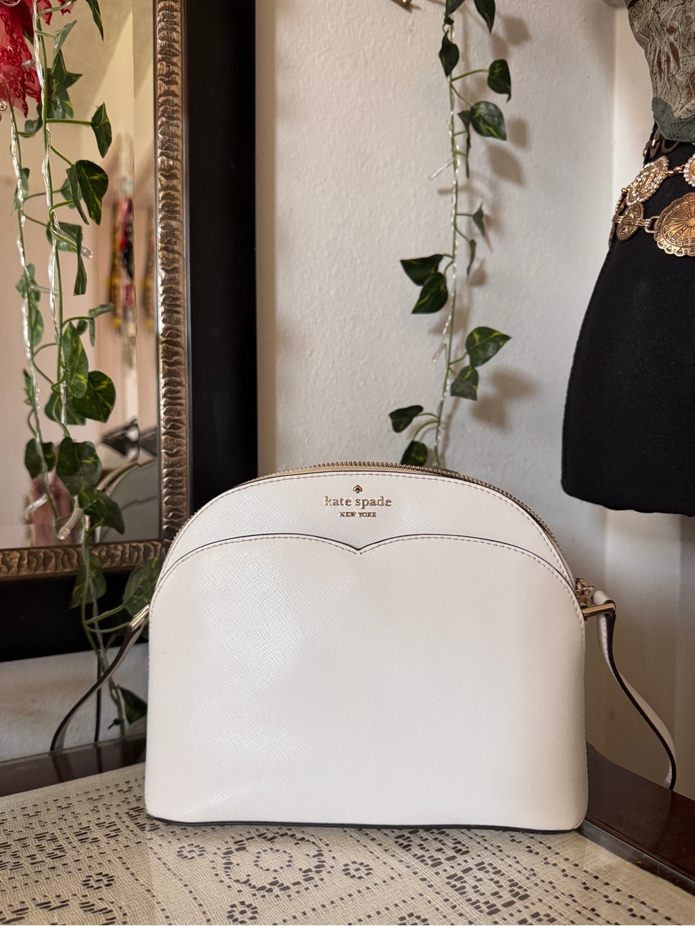 kate spade white dome crossbody bag